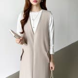 きれいめカジュアルにも使いやすい ジャンパースカート Vネックワンピース | COCOMOMO | 詳細画像13 