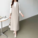 きれいめカジュアルにも使いやすい ジャンパースカート Vネックワンピース | COCOMOMO | 詳細画像16 