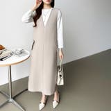 きれいめカジュアルにも使いやすい ジャンパースカート Vネックワンピース | COCOMOMO | 詳細画像17 