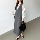 きれいめカジュアルにも使いやすい ジャンパースカート Vネックワンピース | COCOMOMO | 詳細画像19 