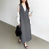 きれいめカジュアルにも使いやすい ジャンパースカート Vネックワンピース | COCOMOMO | 詳細画像20 