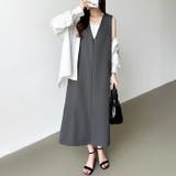 きれいめカジュアルにも使いやすい ジャンパースカート Vネックワンピース | COCOMOMO | 詳細画像21 