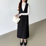 きれいめカジュアルにも使いやすい ジャンパースカート Vネックワンピース | COCOMOMO | 詳細画像26 