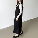 きれいめカジュアルにも使いやすい ジャンパースカート Vネックワンピース | COCOMOMO | 詳細画像28 