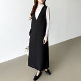 きれいめカジュアルにも使いやすい ジャンパースカート Vネックワンピース | COCOMOMO | 詳細画像32 