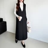 きれいめカジュアルにも使いやすい ジャンパースカート Vネックワンピース | COCOMOMO | 詳細画像33 