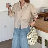 ショートシャツ 長袖シャツ 韓国ファッション | COCOMOMO | 詳細画像2