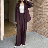 セットアップ パンツスーツ オフィスカジュアル | COCOMOMO | 詳細画像25 