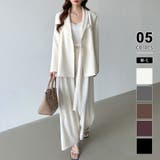 アイボリー | セットアップ パンツスーツ オフィスカジュアル | COCOMOMO