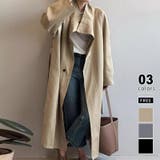ライトブラウン | トレンチコート タンドカラーコート スプリングコート | COCOMOMO