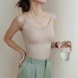 カップ付きキャミソール vネックキャミソール シームレスブラトップ | COCOMOMO | 詳細画像10