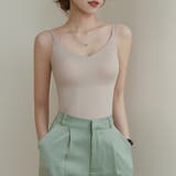 カップ付きキャミソール vネックキャミソール シームレスブラトップ | COCOMOMO | 詳細画像11