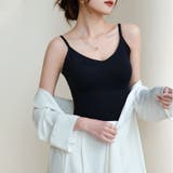 カップ付きキャミソール vネックキャミソール シームレスブラトップ | COCOMOMO | 詳細画像13