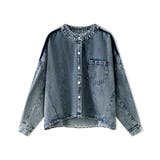 ノーカラーデニムジャケット ショート丈 デニムジャケット | COCOMOMO | 詳細画像20