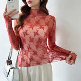 シアートップス 花柄レイヤードトップス シアーインナー | COCOMOMO | 詳細画像12
