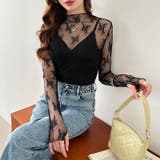 シアートップス 花柄レイヤードトップス シアーインナー | COCOMOMO | 詳細画像7