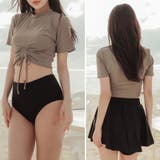 水着3点セット ラッシュガード カップ付き半袖Tシャツ | COCOMOMO | 詳細画像10
