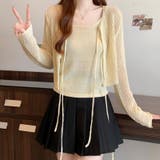 透かし編みカーディガン キャミソールセット メッシュニット | COCOMOMO | 詳細画像12