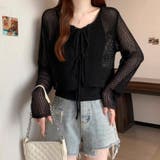 透かし編みカーディガン キャミソールセット メッシュニット | COCOMOMO | 詳細画像17