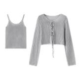 透かし編みカーディガン キャミソールセット メッシュニット | COCOMOMO | 詳細画像24