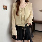 透かし編みカーディガン キャミソールセット メッシュニット | COCOMOMO | 詳細画像9