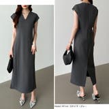 フレンチスリーブワンピース オフィスカジュアル vネックワンピース | COCOMOMO | 詳細画像13