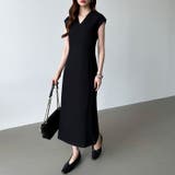 フレンチスリーブワンピース オフィスカジュアル vネックワンピース | COCOMOMO | 詳細画像17