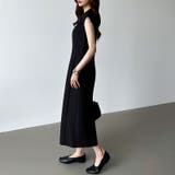 フレンチスリーブワンピース オフィスカジュアル vネックワンピース | COCOMOMO | 詳細画像18