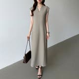 フレンチスリーブワンピース オフィスカジュアル vネックワンピース | COCOMOMO | 詳細画像2