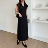 フレンチスリーブワンピース オフィスカジュアル vネックワンピース | COCOMOMO | 詳細画像22