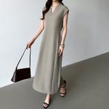 フレンチスリーブワンピース オフィスカジュアル vネックワンピース | COCOMOMO | 詳細画像3