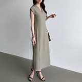 フレンチスリーブワンピース オフィスカジュアル vネックワンピース | COCOMOMO | 詳細画像5