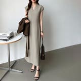 フレンチスリーブワンピース オフィスカジュアル vネックワンピース | COCOMOMO | 詳細画像8