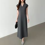 フレンチスリーブワンピース オフィスカジュアル vネックワンピース | COCOMOMO | 詳細画像9