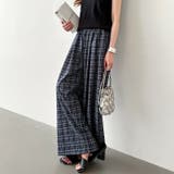 チェックワイドパンツ ガウチョパンツ イージーパンツ | COCOMOMO | 詳細画像9 