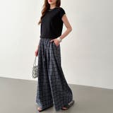 チェックワイドパンツ ガウチョパンツ イージーパンツ | COCOMOMO | 詳細画像11 