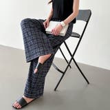 チェックワイドパンツ ガウチョパンツ イージーパンツ | COCOMOMO | 詳細画像13 