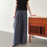 チェックワイドパンツ ガウチョパンツ イージーパンツ | COCOMOMO | 詳細画像14 