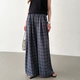 チェックワイドパンツ ガウチョパンツ イージーパンツ | COCOMOMO | 詳細画像8 