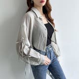 袖リボン×ショート丈 シアーシャツ ショートトップス | COCOMOMO | 詳細画像11