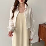 袖リボン×ショート丈 シアーシャツ ショートトップス | COCOMOMO | 詳細画像17