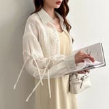 袖リボン×ショート丈 シアーシャツ ショートトップス | COCOMOMO | 詳細画像18