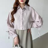 袖リボン×ショート丈 シアーシャツ ショートトップス | COCOMOMO | 詳細画像2