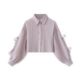 袖リボン×ショート丈 シアーシャツ ショートトップス | COCOMOMO | 詳細画像27