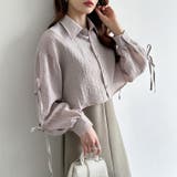 袖リボン×ショート丈 シアーシャツ ショートトップス | COCOMOMO | 詳細画像3