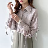 袖リボン×ショート丈 シアーシャツ ショートトップス | COCOMOMO | 詳細画像4