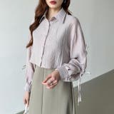 袖リボン×ショート丈 シアーシャツ ショートトップス | COCOMOMO | 詳細画像8