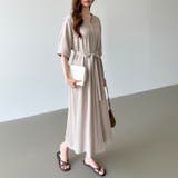 ジップアップワンピース シャツワンピース vネックワンピース | COCOMOMO | 詳細画像12 