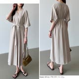 ジップアップワンピース シャツワンピース vネックワンピース | COCOMOMO | 詳細画像13 