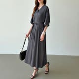 ジップアップワンピース シャツワンピース vネックワンピース | COCOMOMO | 詳細画像16 